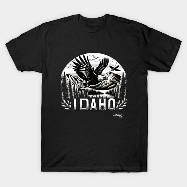 Idaho Heights: Eagle's Realm - American Vintage Retro style USA State T-Shirt by LollipopINC